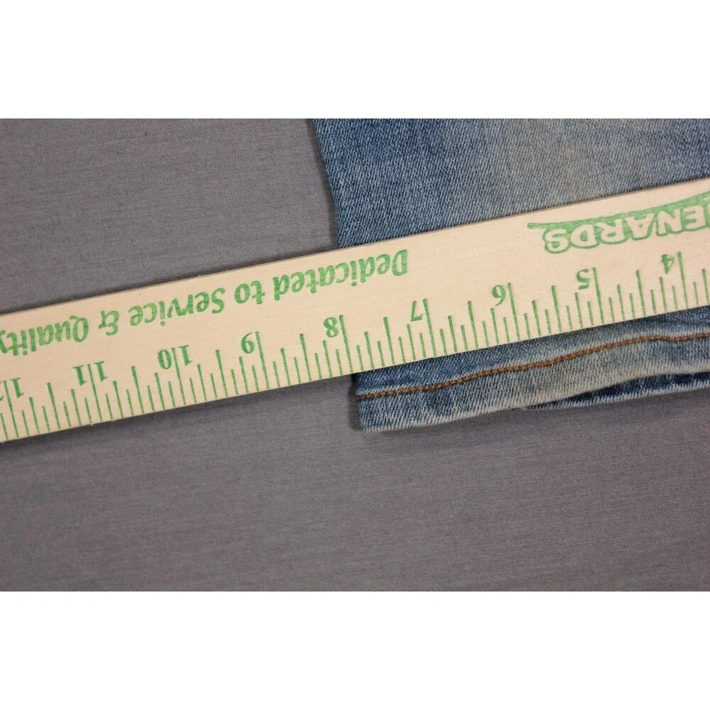Hudson Byron Straight Jeans Mens Blue Straight Leg Denim Distressed 38